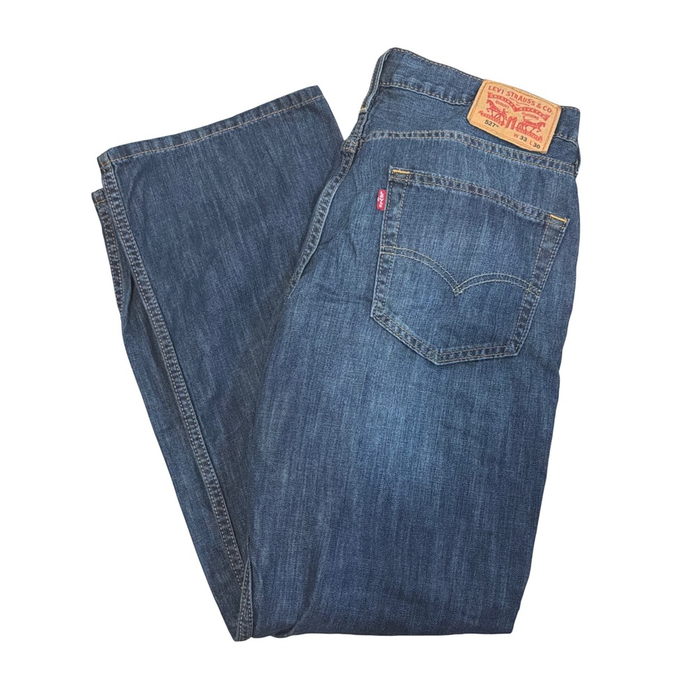 Levis 527 Bootcut Jeans Mens 33x30 Dark Wash Blue Denim Cotton Pants